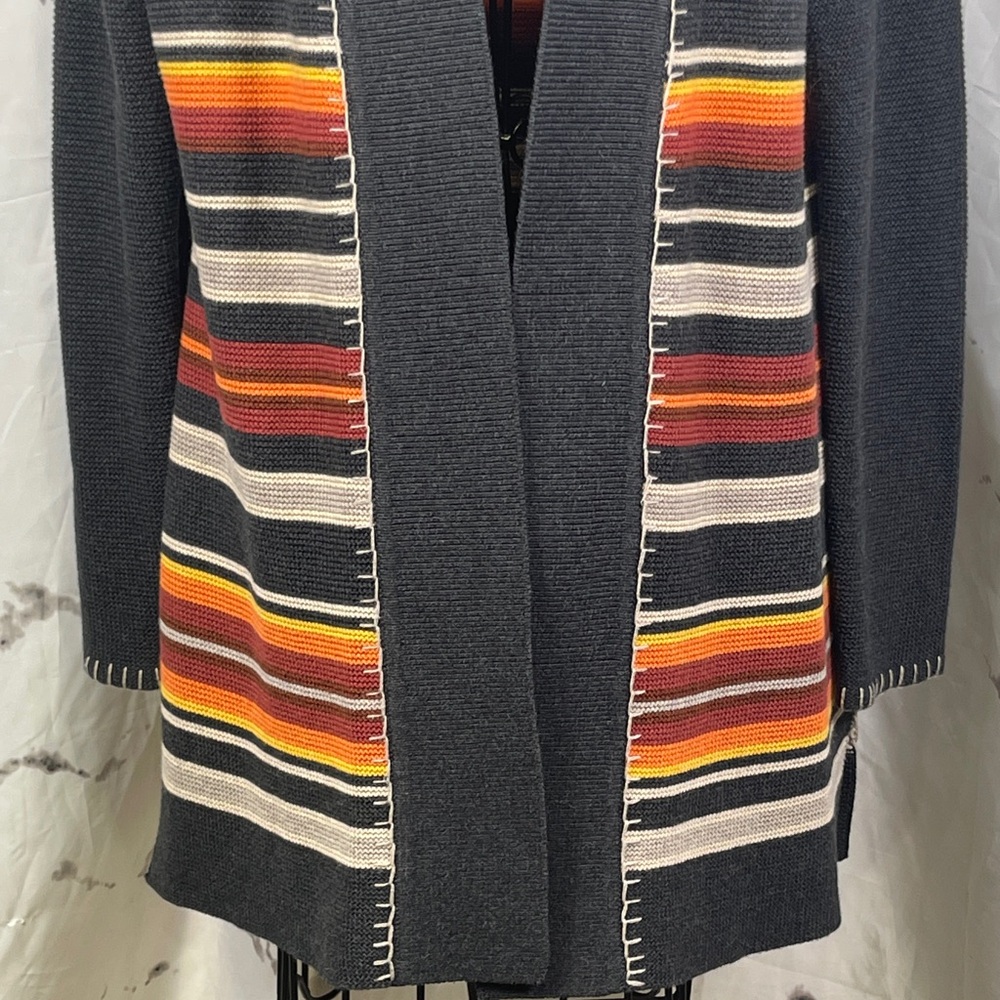 Pendleton Longline Open Front Cardigan Cotton Woo… - image 3